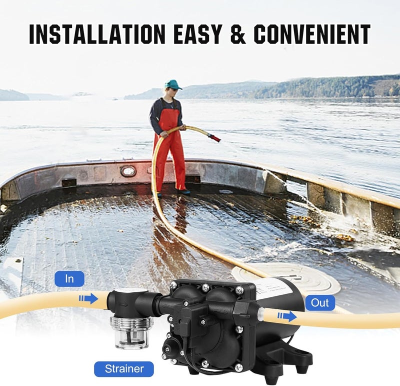 ECO-WORTHY 110V AC Fresh Transfer Diaphragm Water Pump On Demand 5.5GPM 70PSI High Pressure Water Booster Pump 110 Volt with Pressure Switch for Irrigation Garden Hose Sprinkler Home RV - Image 5